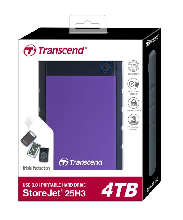 Transcend 4TB StoreJet 25H3 USB 3.0 External Hard Drive 