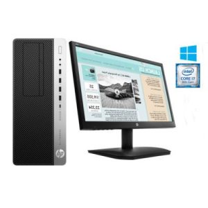 Hp EliteDesk 800 G4 Desktop + Monitor Intel Core i7 8th Generation 8gb Ram 500gb hdd plus 128gb ssd with 24 inches