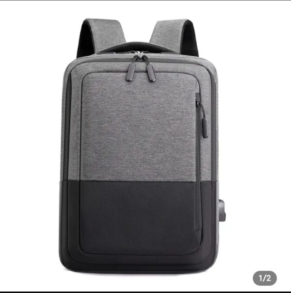 Double zipper plain laptop Backpack