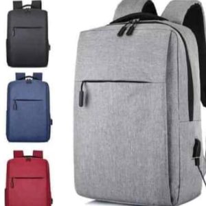 Single Front Zip Design Tablet Laptop Bag USB Charging Port Backpack